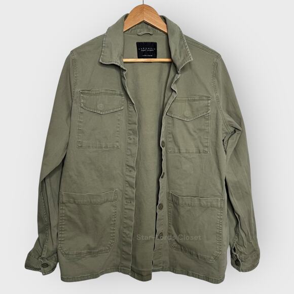 Sanctuary Green Oversized Utility Shacket XL Cotton Button Up Relaxed Streetwear - Picture 1 of 6